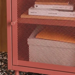 Industrial metal bedside table with 1 door