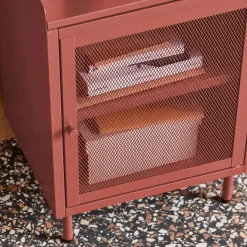 Industrial metal bedside table with 1 door