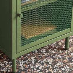 Industrial metal bedside table with 1 door