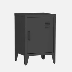 Industrial metal bedside table with 1 door