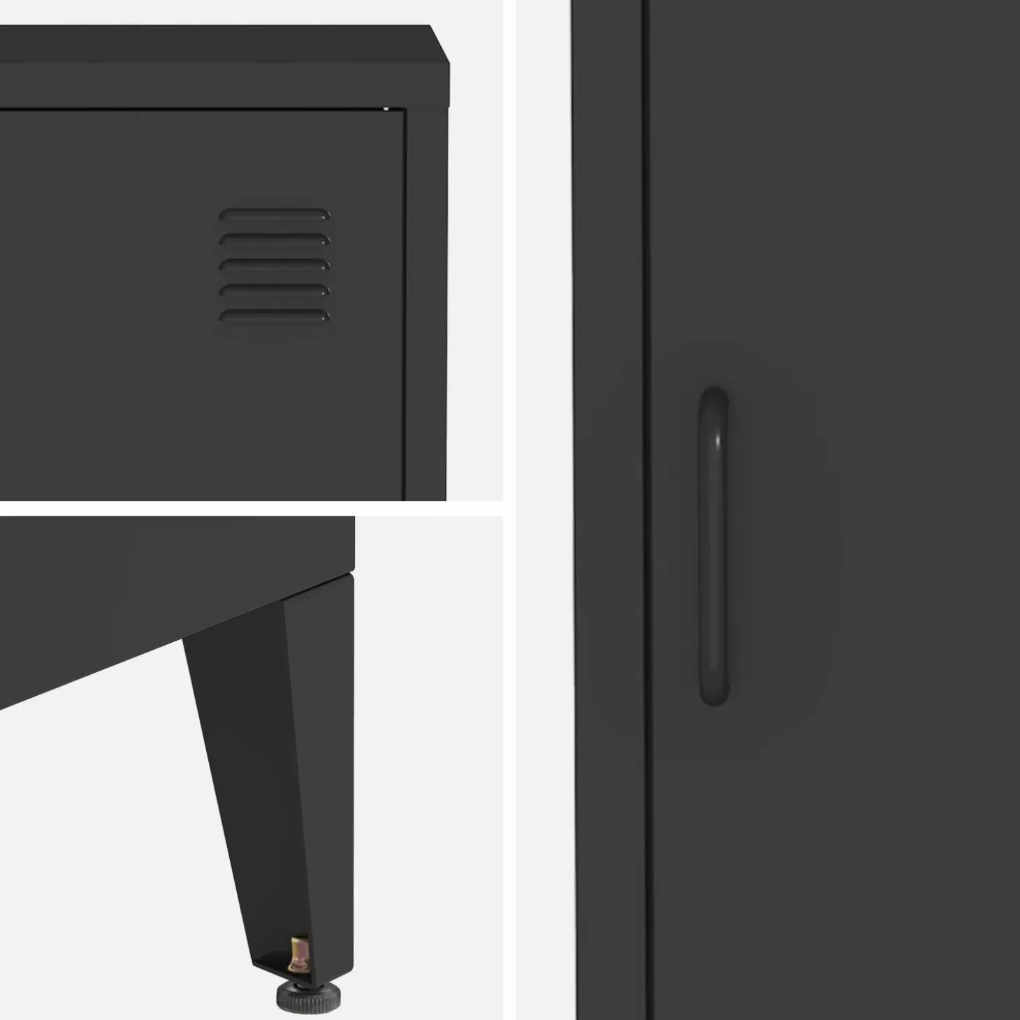 Industrial metal bedside table with 1 door