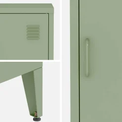Industrial metal bedside table with 1 door
