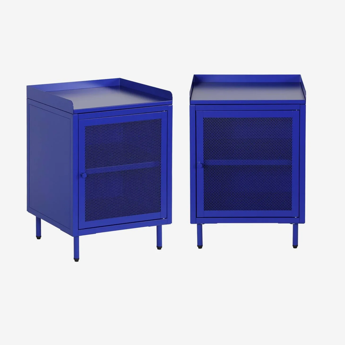 Industrial metal bedside table with 1 door (set of 2)