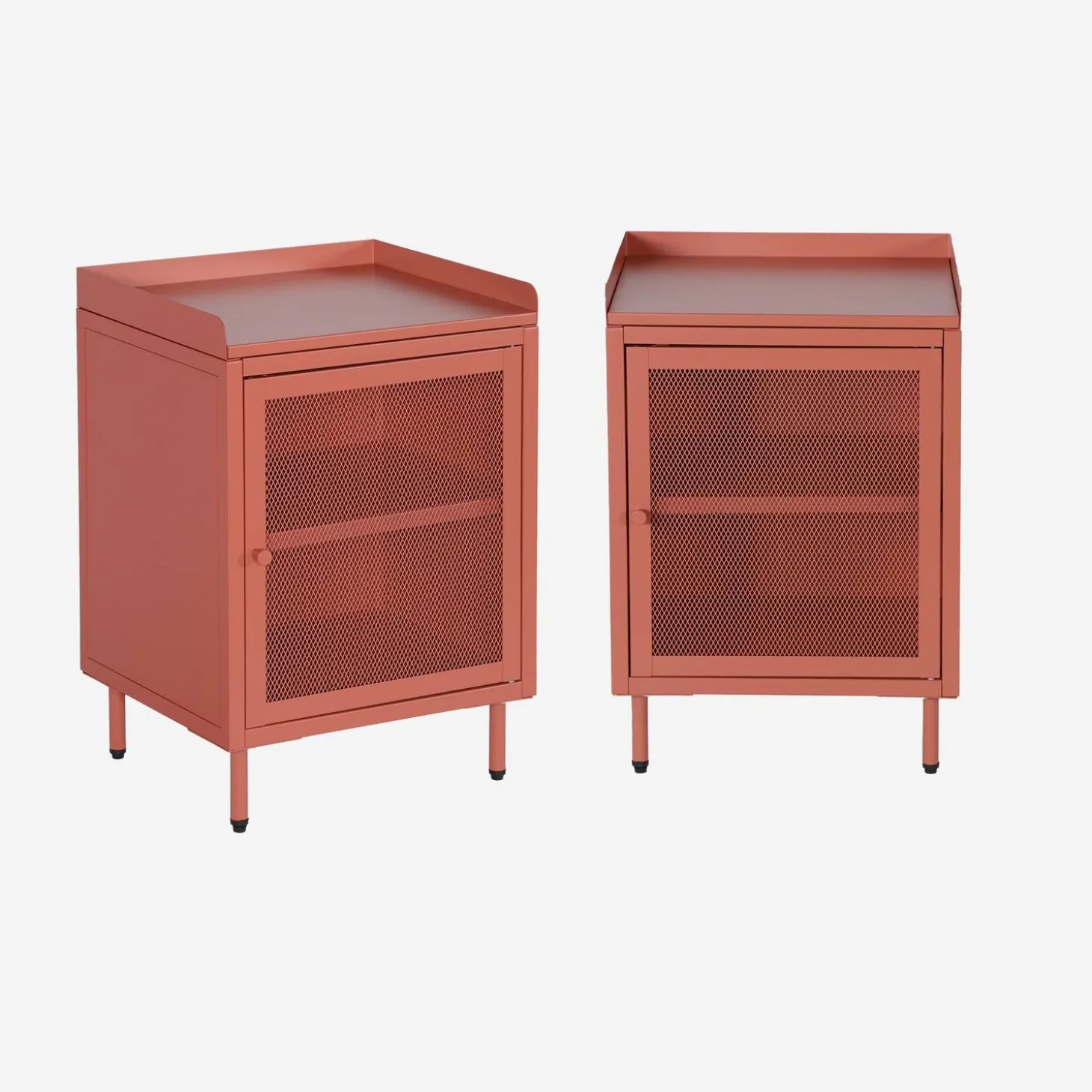Industrial metal bedside table with 1 door (set of 2)