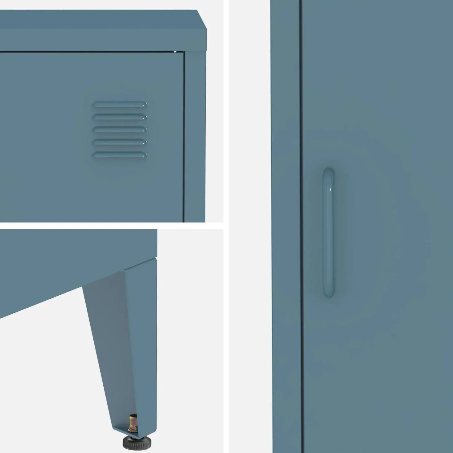 Industrial metal bedside table with 1 door