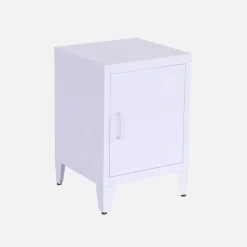 Industrial metal bedside table with 1 door