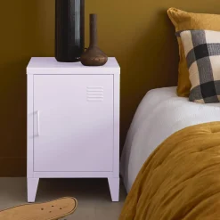Industrial metal bedside table with 1 door
