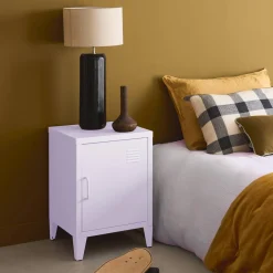 Industrial metal bedside table with 1 door