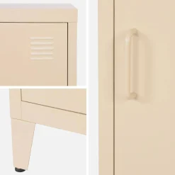 Industrial metal bedside table with 1 door
