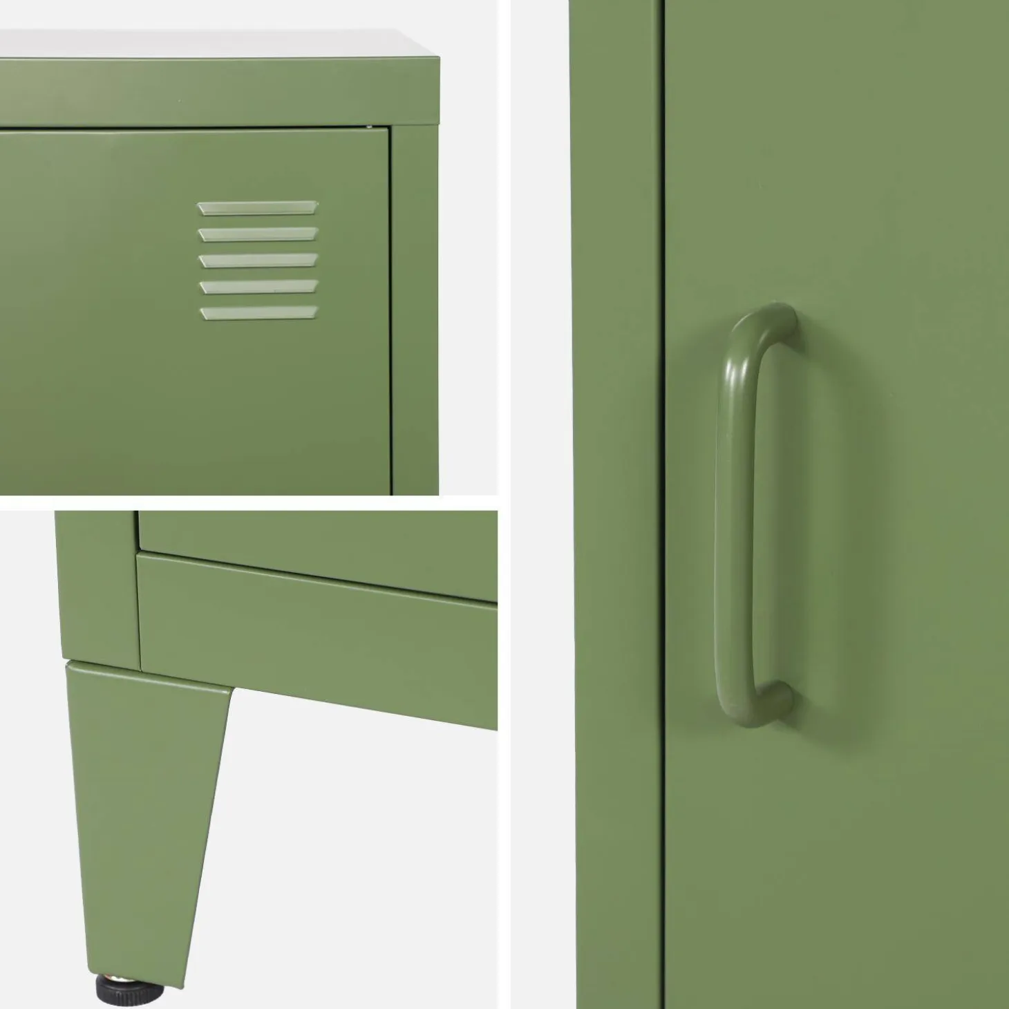 Industrial metal bedside table with 1 door