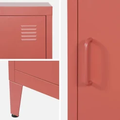 Industrial metal bedside table with 1 door
