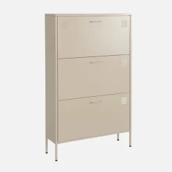Industrial Metal Shoe Cabinet with 3 Drawers