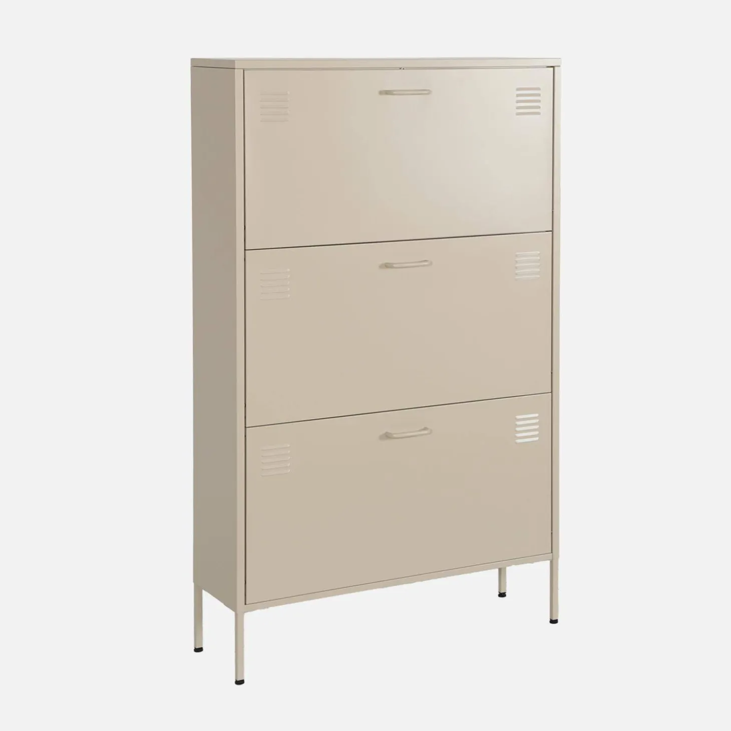 Industrial Metal Shoe Cabinet with 3 Drawers