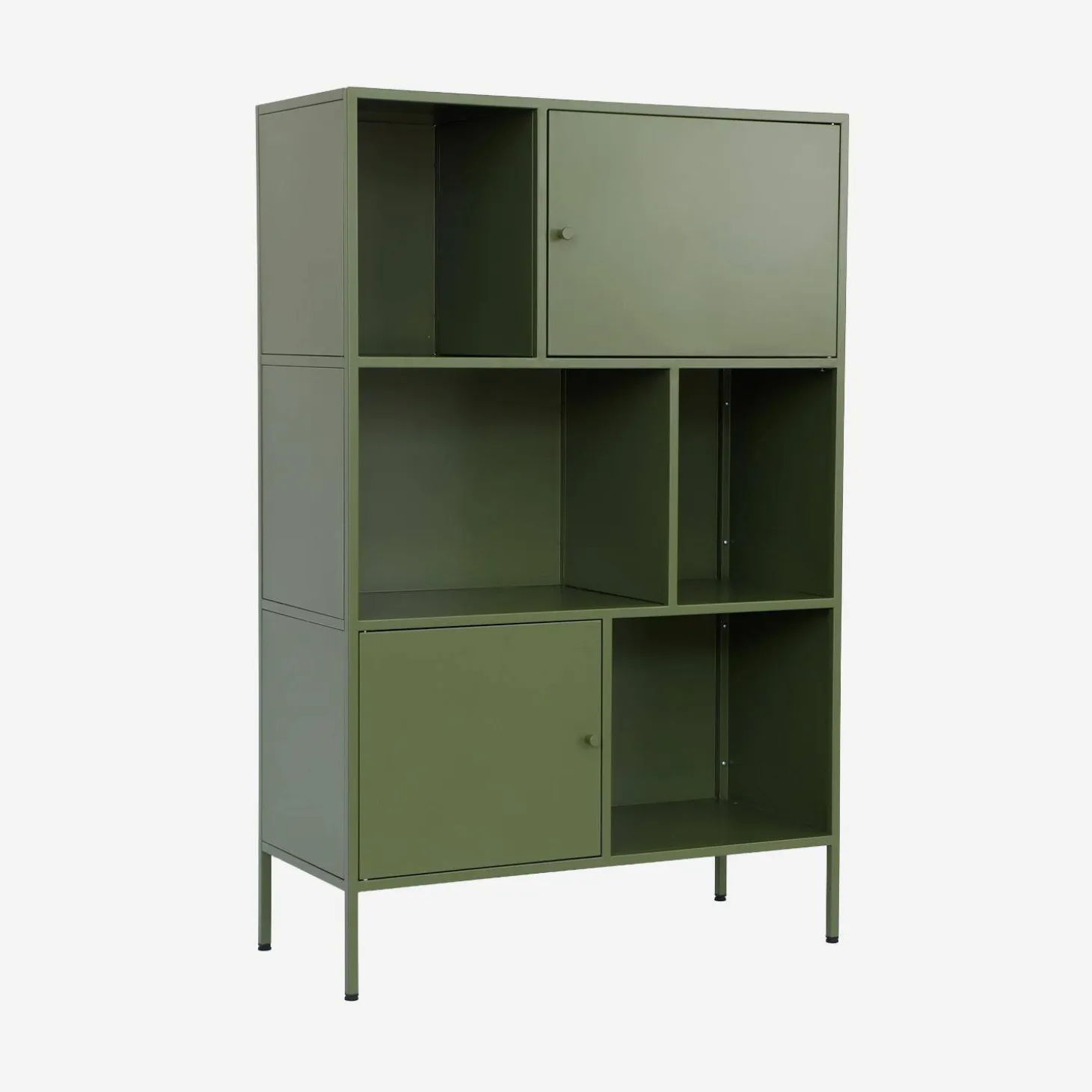 Industrial metal storage cabinet with 6 compartments