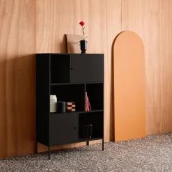 Industrial metal storage cabinet with 6 compartments