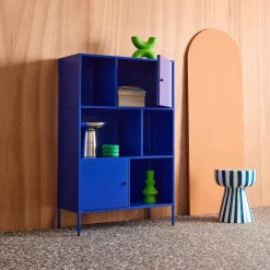 Industrial metal storage cabinet with 6 compartments