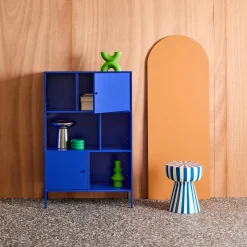 Industrial metal storage cabinet with 6 compartments