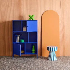 Industrial metal storage cabinet with 6 compartments