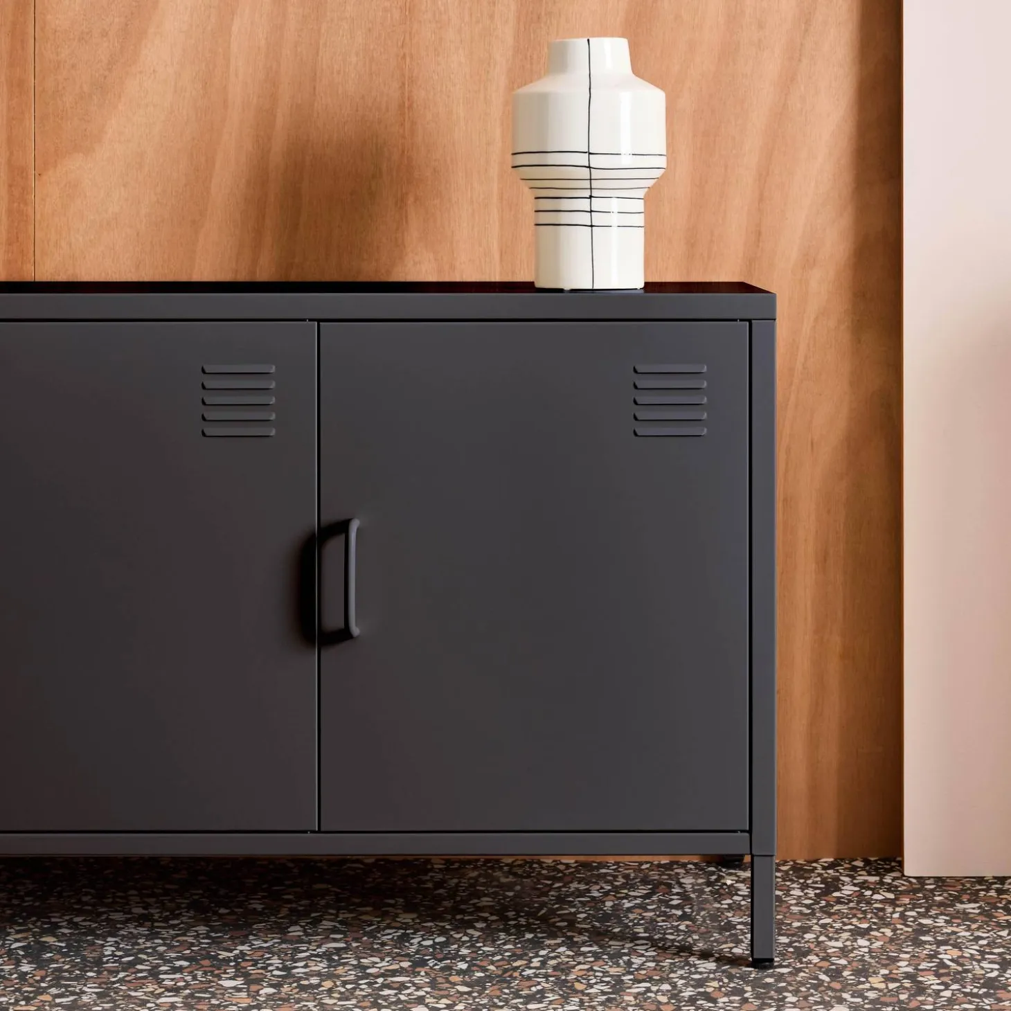 Industrial Metal TV Stand with 3 Doors 120cm