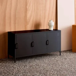 Industrial Metal TV Stand with 3 Doors 120cm