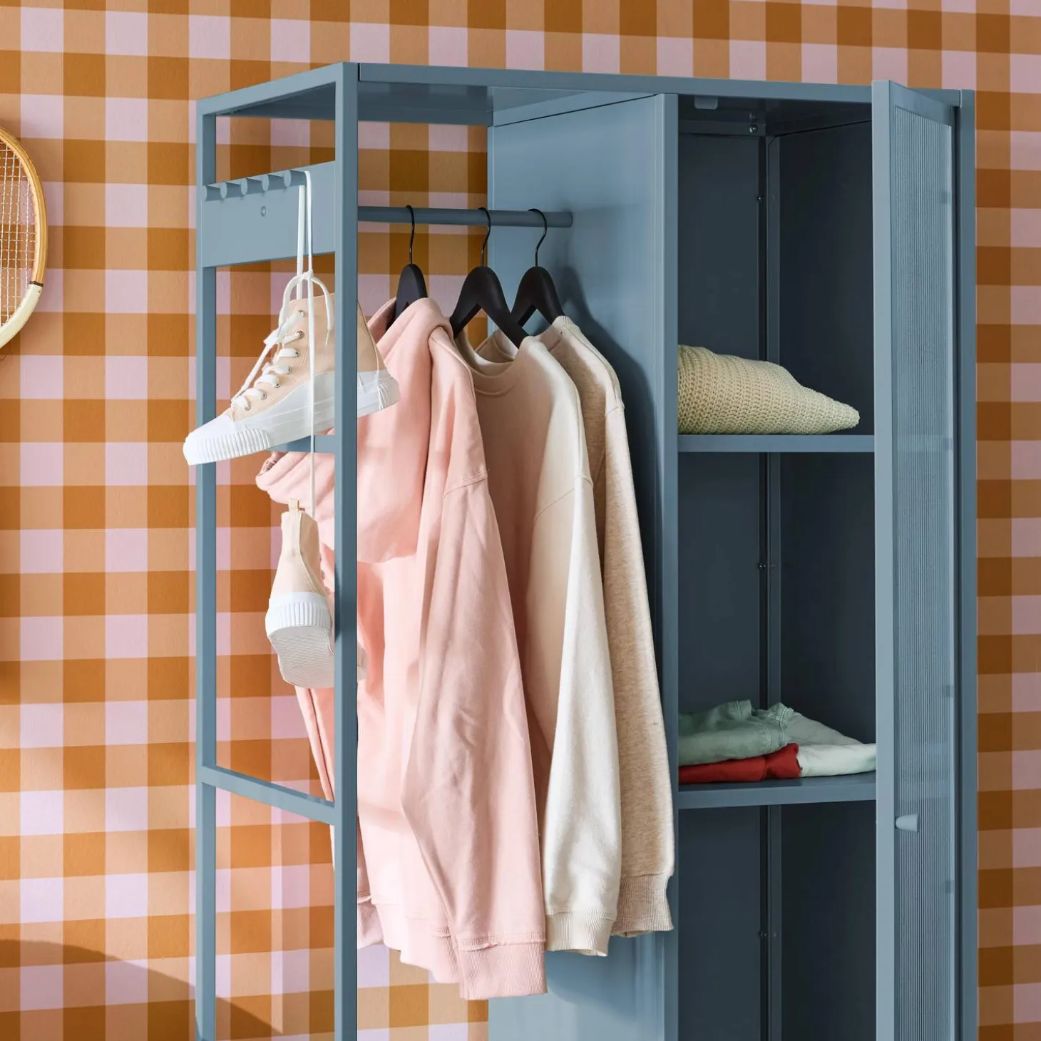 Industrial metal wardrobe, 4 storage spaces