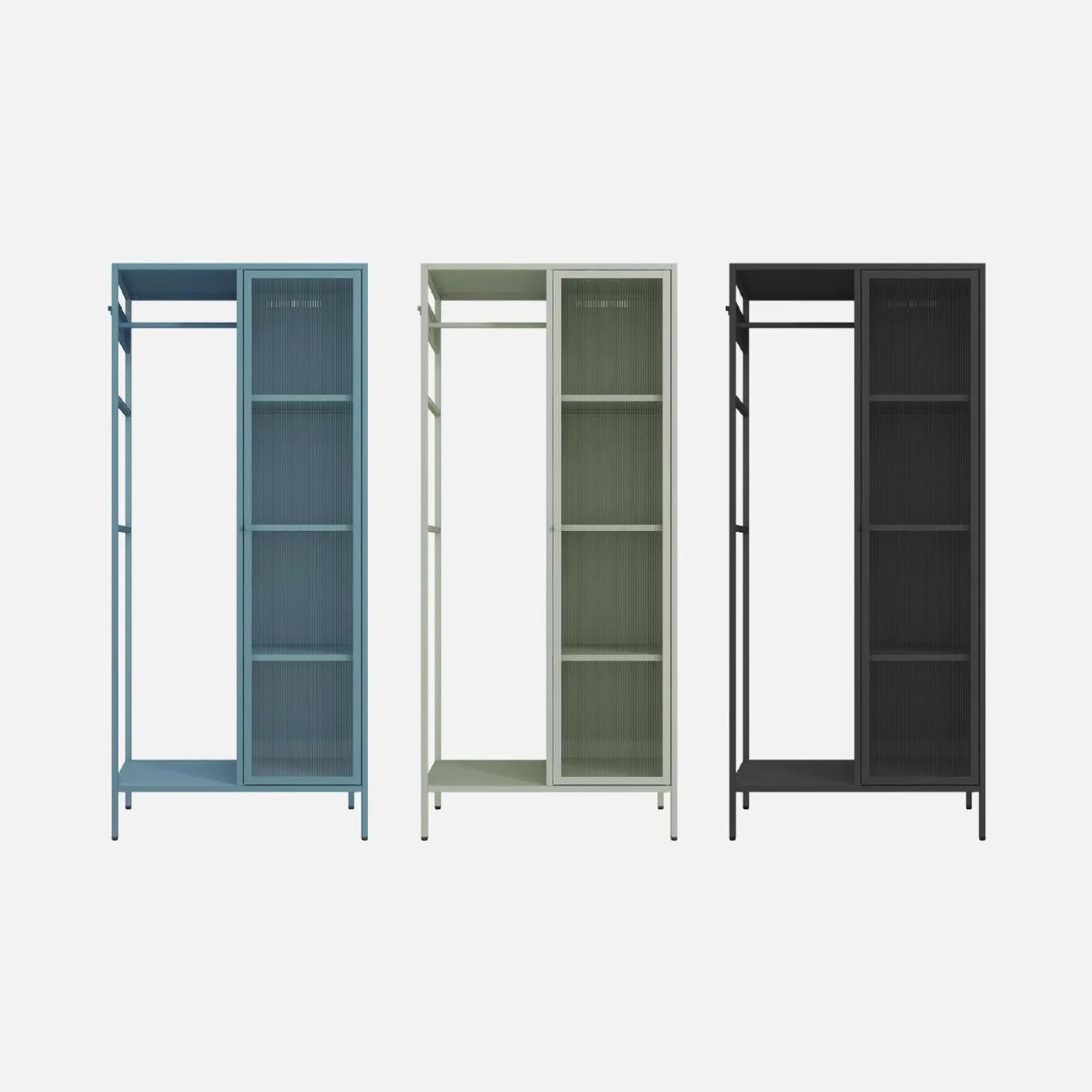 Industrial metal wardrobe, 4 storage spaces