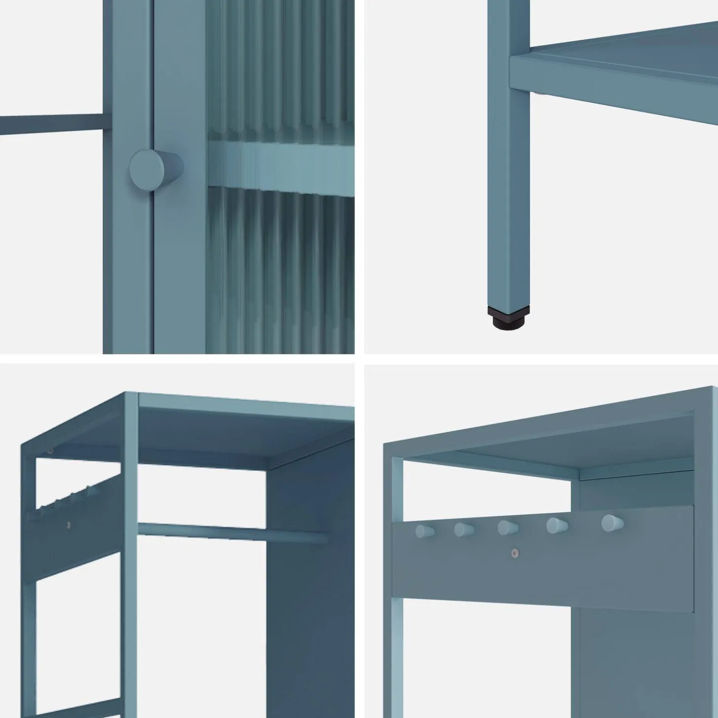 Industrial metal wardrobe, 4 storage spaces