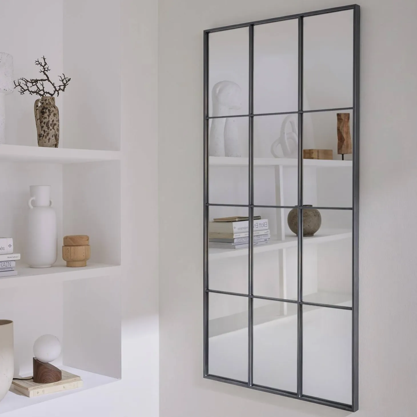 Industrial rectangular steel mirror