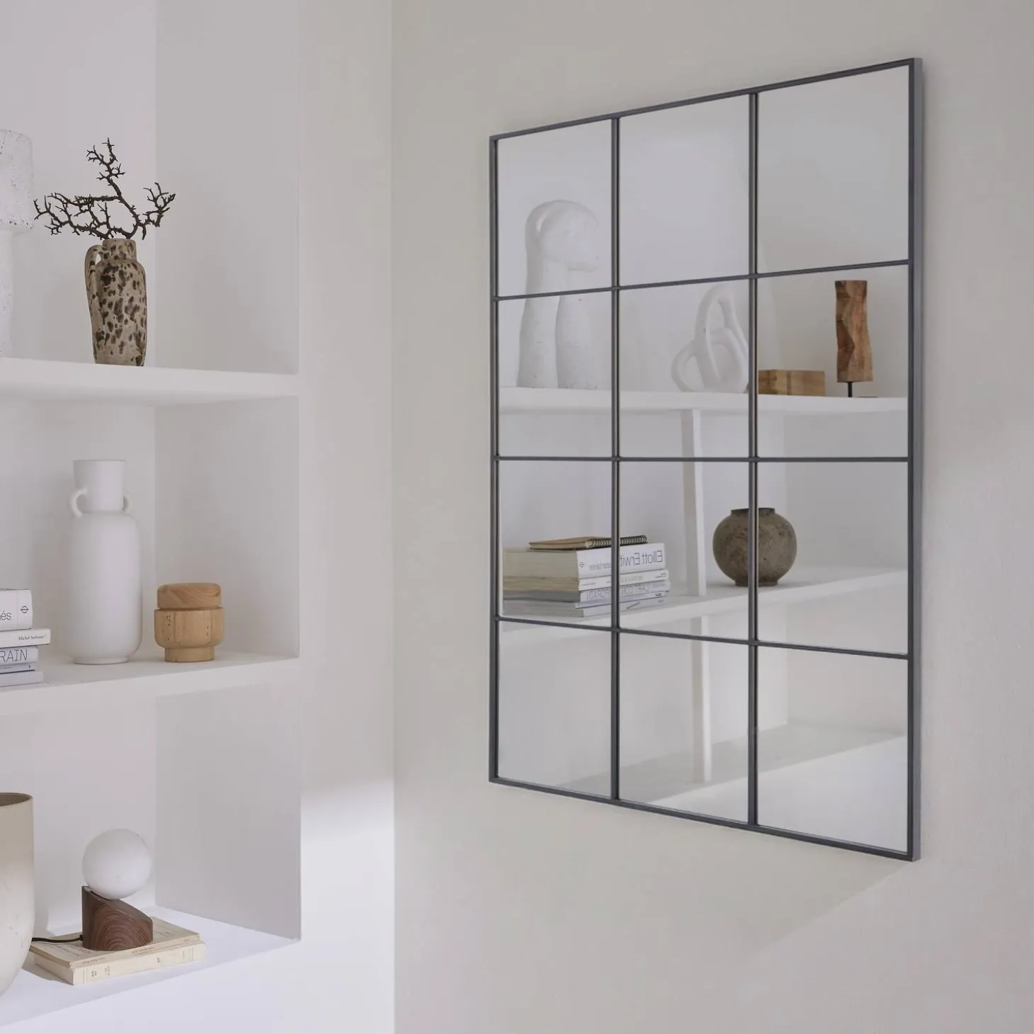 Industrial rectangular steel mirror