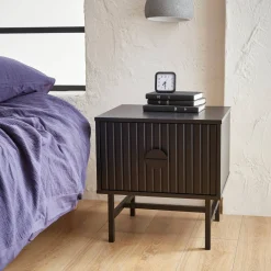 Industrial style bedside table with drawer