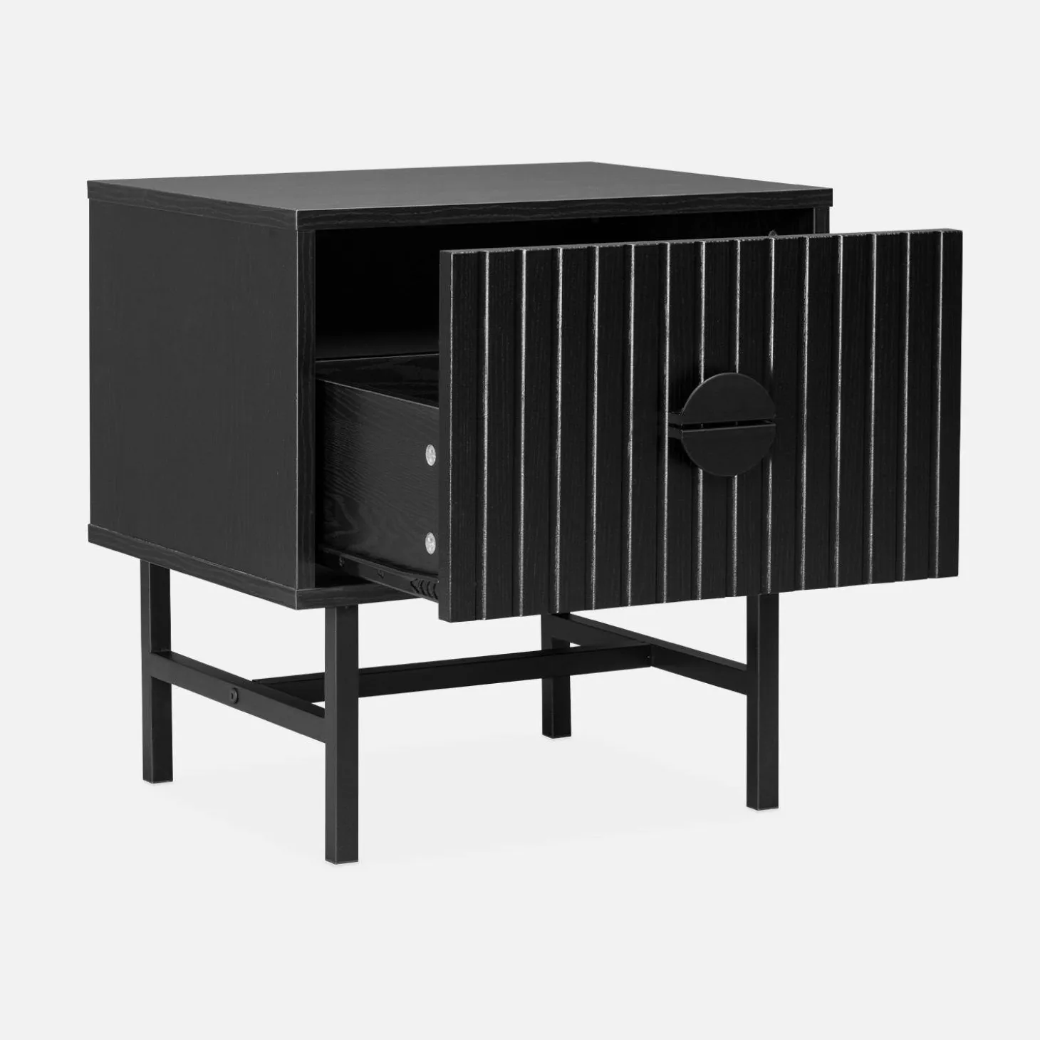 Industrial style bedside table with drawer