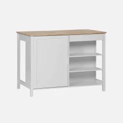 3-in-1 kitchen island, 5 shelves, 1 door, 1 drawer, 120cm