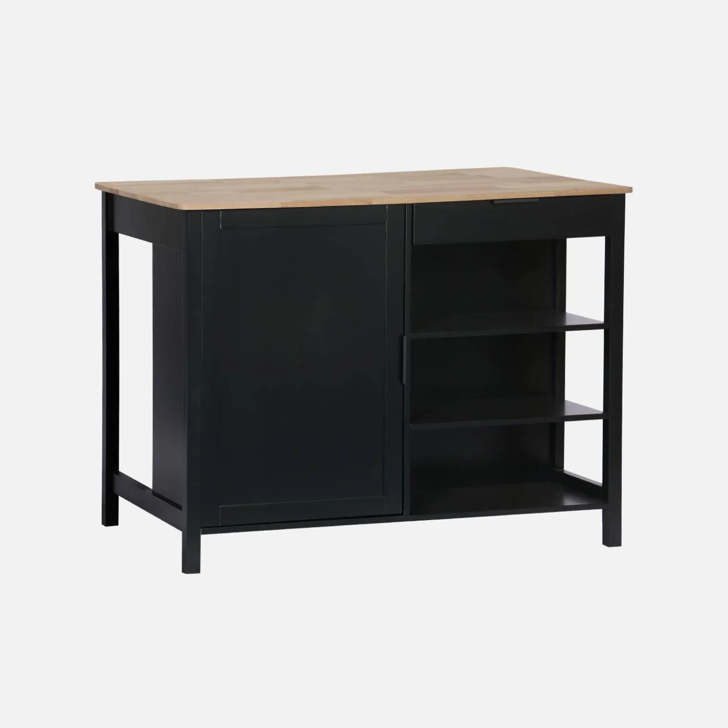 3-in-1 kitchen island, 5 shelves, 1 door, 1 drawer, 120cm