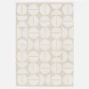 Interior/exterior rug with geometric patterns cream, beige