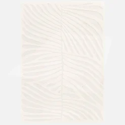 Interior rug cream embossed plant motif