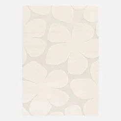 Interior rug cream floral pattern