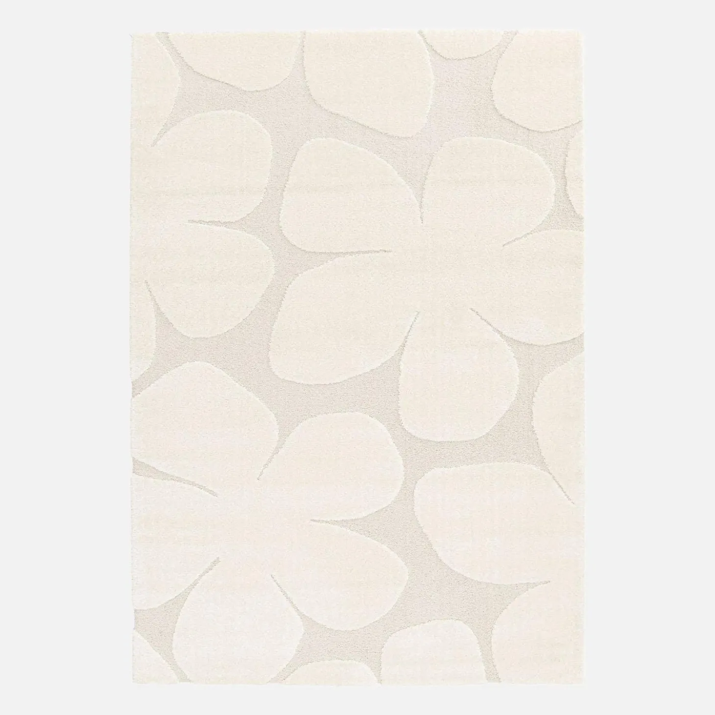 Interior rug cream floral pattern