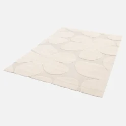 Interior rug cream floral pattern