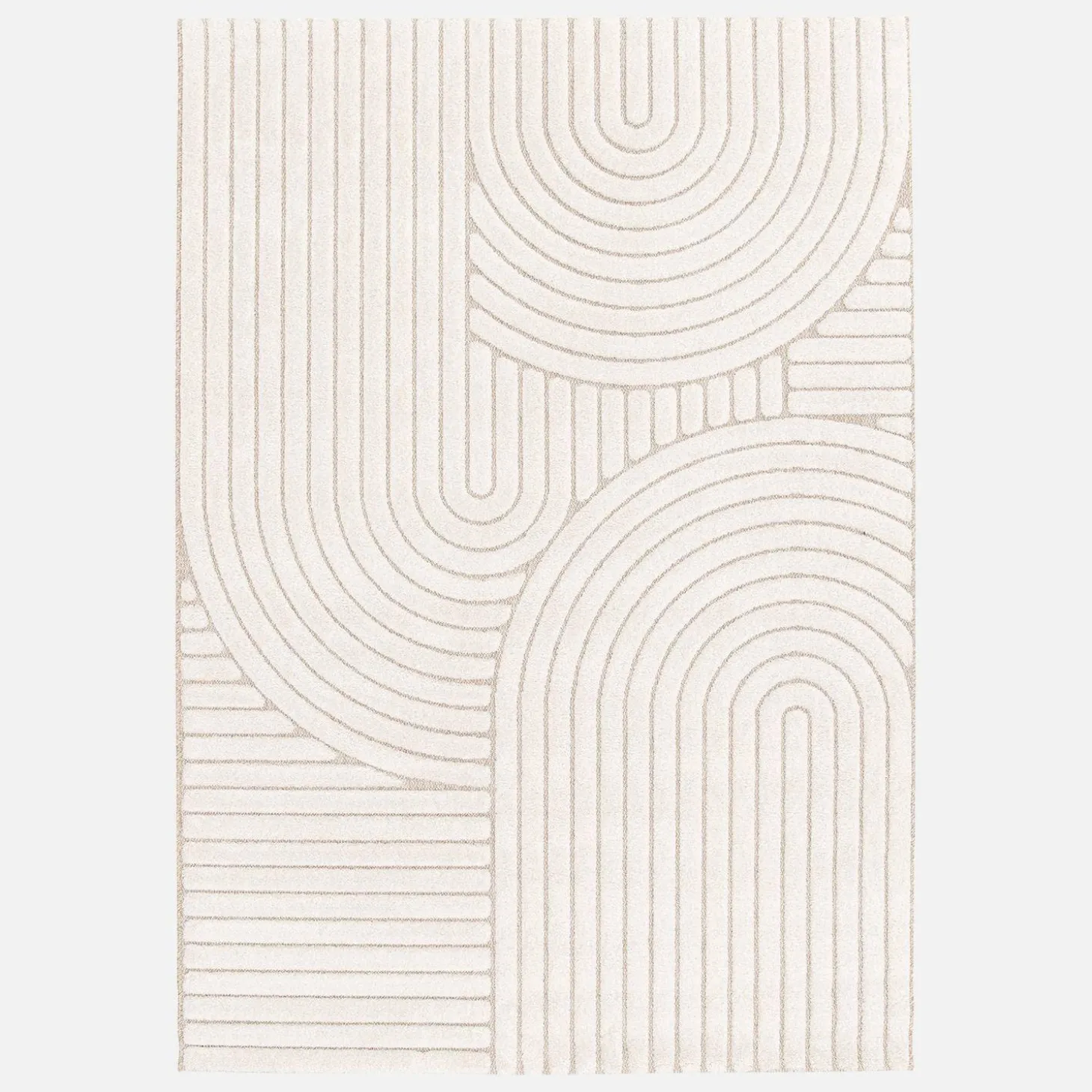Interior rug with arches, beige and cream
