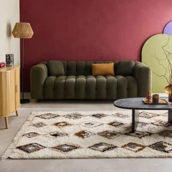 Interior rug with ethnic motifs, beige
