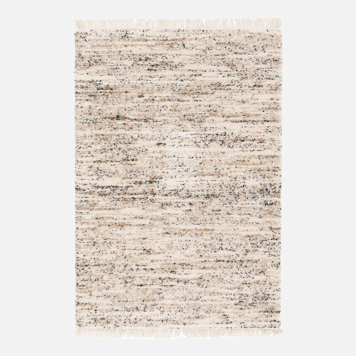 Interior rug with mottled pattern, cream