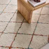 Interior shaggy rug, cream and multicoloured