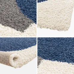 Interior shaggy rug with a geometric pattern
