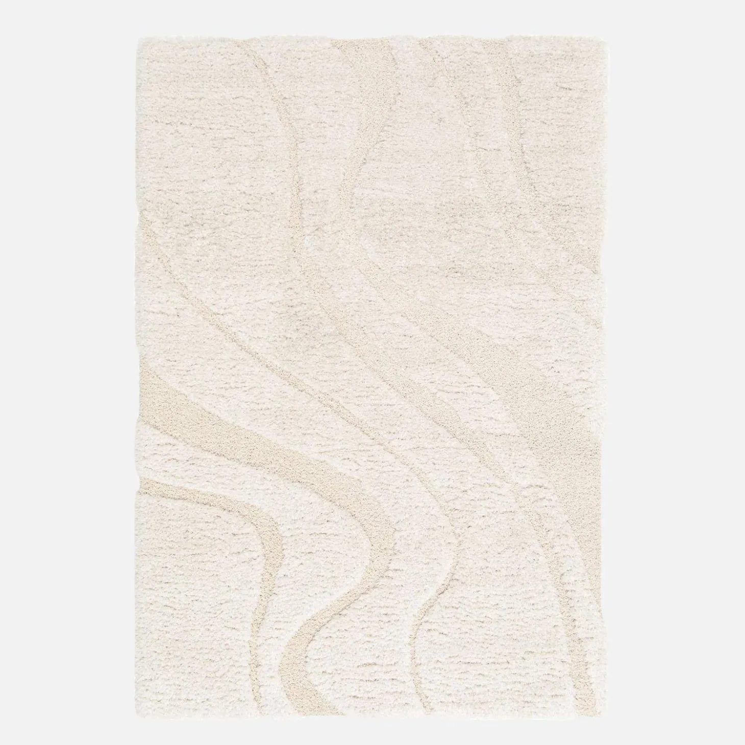 Interior shaggy rug with embossed cream motif