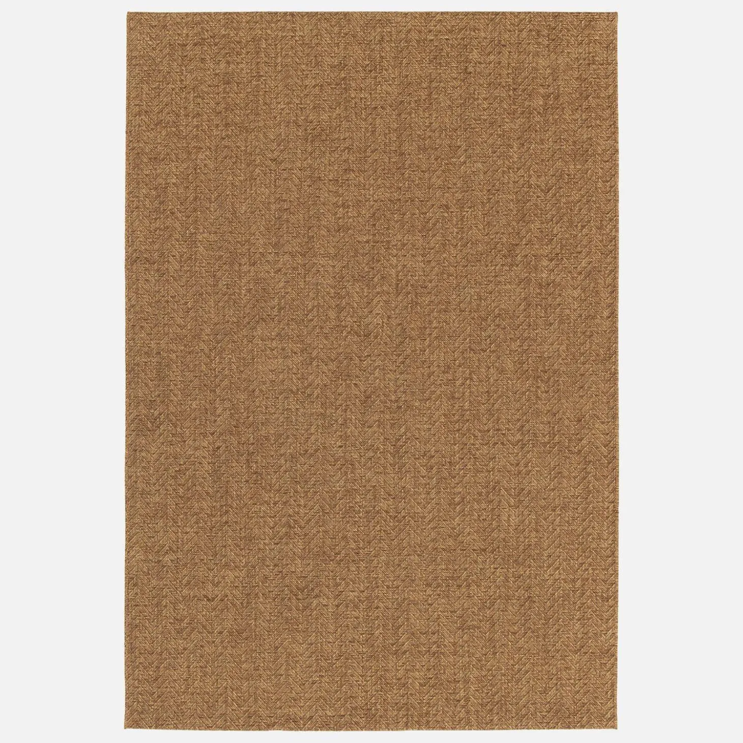 Jute-effect indoor/outdoor rug in caramel