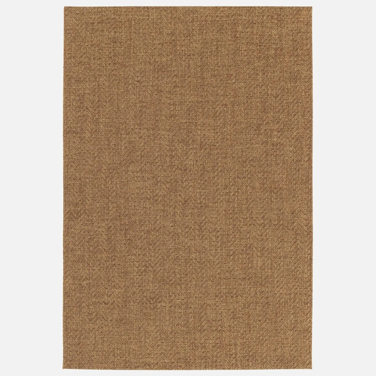 Jute-effect indoor/outdoor rug in caramel