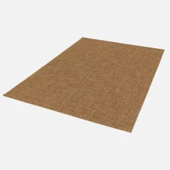 Jute-effect indoor/outdoor rug in caramel