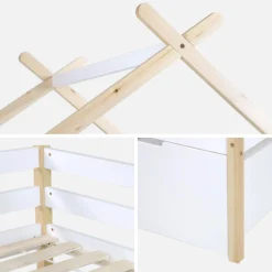 Kid's bed 90 x 190 cm pine wood slatted base included and 2 drawers