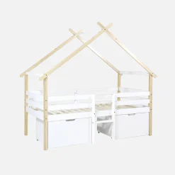 Kid's bed 90 x 190 cm pine wood slatted base included and 2 drawers