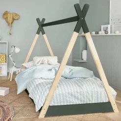 Kid's teepee bed 90 x 190cm natural pine slatted base included